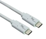 Kabel USB 3.2, tip vtiča C-C, bel, 2 m, podpira polnjenje z močjo 100 W (20 V/5 A), večplastna vrečka