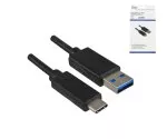 Câble USB 3.1 type C - 3.0 A mâle, 5Gbps, 3A charging, noir, 1,00m, Dinic Box