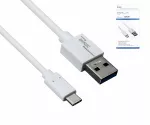 Câble USB 3.1 type C - 3.0 A , blanc, boîte, 2m Dinic Box, 5Gbps, 3A charging