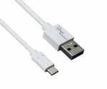 USB 3.1 Kabel Typ C - 3.0 A , weiß, 5Gbps, 3A charging, 0,50m, Polybag