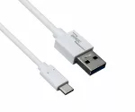 Câble USB 3.1 type C - 3.0 A , blanc, 5Gbps, 3A charging, 2m, Polybag