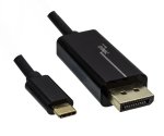 USB 3.1 кабел тип C към DisplayPort, 4K*2K@60Hz, черен, дължина 2,00 м, полиетиленова торбичка DINIC