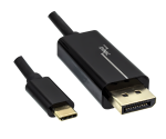 USB 3.1 kábel C típusú dugó DisplayPort dugóhoz, 4K*2K@60Hz, fekete, hossza 2.00m, DINIC polizsák