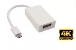 Sovitin USB 3.1 Type C uros - DisplayPort naaras, 4K*2K@60Hz, valkoinen, läpipainopakkaus