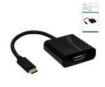 Adapter USB C típusú hím HDMI csatlakozó HDMI csatlakozóra, 4K*2K@60Hz, HDR, fekete, DINIC Box