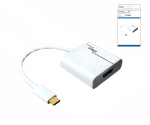 Adaptador de ficha USB tipo C para tomada HDMI, 4K*2K@60Hz, HDR, branco, caixa DINIC