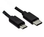 Καλώδιο USB 3.1 με βύσμα τύπου C σε βύσμα micro B, μαύρο, 0,50m, DINIC polybag