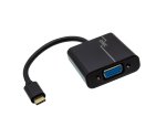 Adaptador de ficha USB 3.1 tipo C para tomada VGA, preto, saco plástico