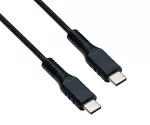 Cabo de carregamento DINIC USB Tipo C para Tipo C, 2x USB Tipo C Macho, 60W, 3A, OD: 3.5mm, Preto, Embalagem plástica, 1m