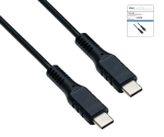 USB Typ C auf C Ladekabel, schwarz, Box, 1.5m 2x USB Typ C Stecker, 60W, 3A, DINIC Box