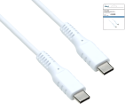 USB Typ C auf C Ladekabel, weiß, Box, 1.5m 2x USB Typ C Stecker, 60W, 3A, DINIC Box