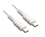 Câble de charge USB type C vers C, blanc, 1.5m 2x USB type C mâle, 60W, 3A, DINIC Polybag